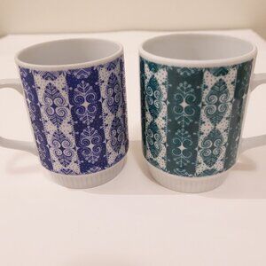 Retro Chintz Patterned Mugs